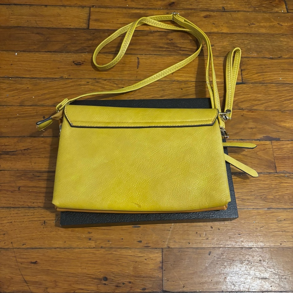Yellow and Tan Women's Crossbody Bag - Picture 3 of 7